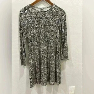 Old Navy Cheetah Long Sleeve Midi Dress Size XS Women’s